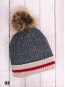 Knitted Camp Hat W/ Removable Pom Pom